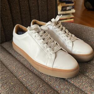 Thursday Boot Company White Leather Low-Top Sneakers w/ Gum Sole